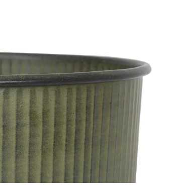 Vaso Elegante in Metallo Verde Effetto Pietra - D.40xH.50 cm