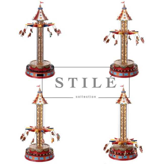 Flying Chairs, Giostra Natalizia con Movimento, Luci e Musica - Stilè Collection