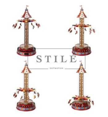 Flying Chairs, Giostra Natalizia con Movimento, Luci e Musica - Stilè Collection