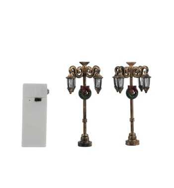 Lanterne Natalizie Led in Miniatura per Villaggi, Set da 2 - Stilè Collection