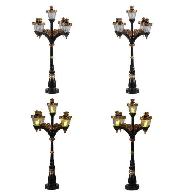 Lanterne Natalizie con LED per Villaggi in Miniatura, Set da 2 - Stilè Collection