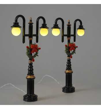 Lanterne Natalizie a LED per Villaggi in Miniatura, Set da 2 - Stilè Collection