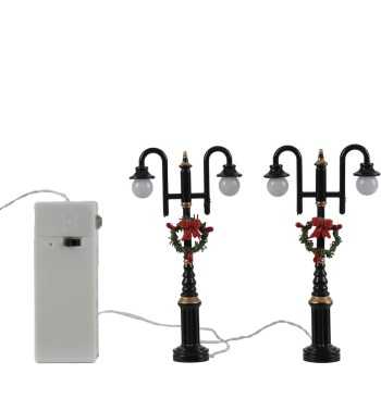 Lanterne Natalizie a LED per Villaggi in Miniatura, Set da 2 - Stilè Collection