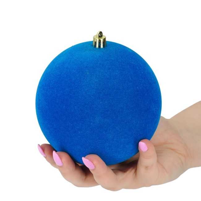 Palle Natalizie in Velluto D.12 cm - Vari Colori