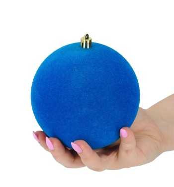 Palle Natalizie in Velluto D.12 cm - Vari Colori