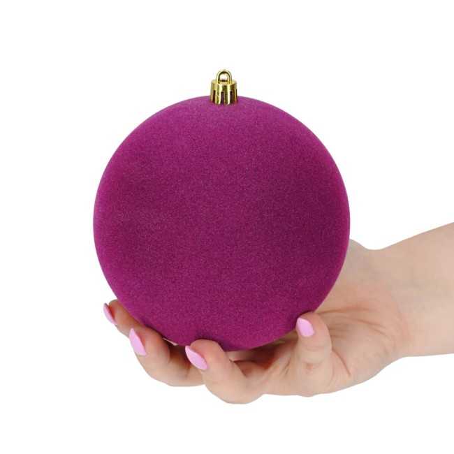 Palle Natalizie in Velluto D.12 cm - Vari Colori