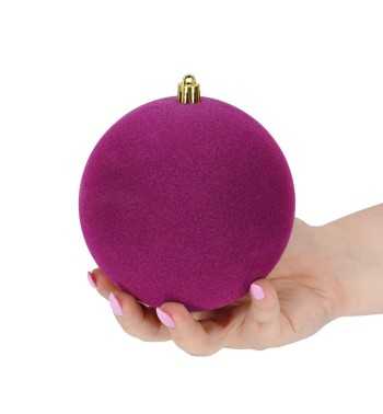 Palle Natalizie in Velluto D.12 cm - Vari Colori