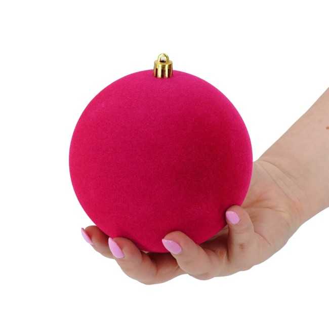 Palle Natalizie in Velluto D.12 cm - Vari Colori