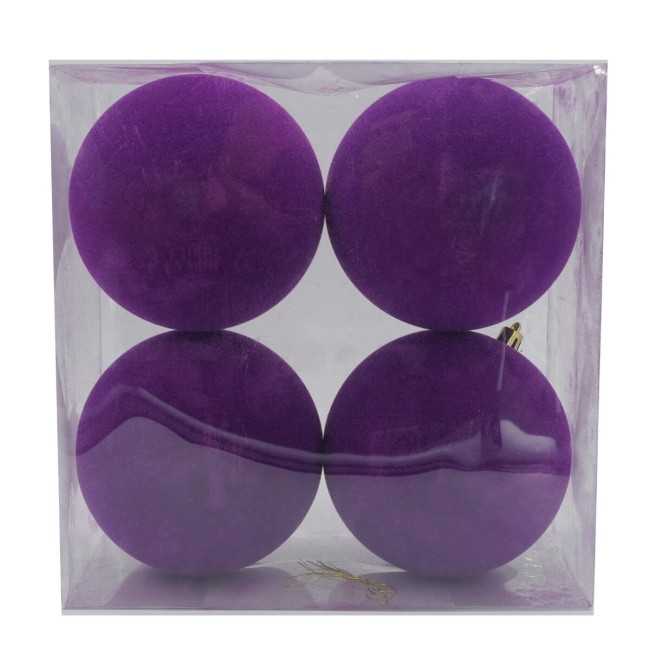 Palle Natalizie in Velluto D.12 cm - Vari Colori