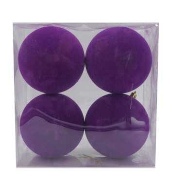 Palle Natalizie in Velluto D.12 cm - Vari Colori