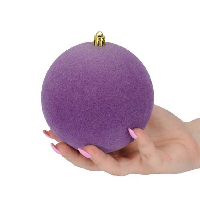 Palle Natalizie in Velluto D.12 cm - Vari Colori