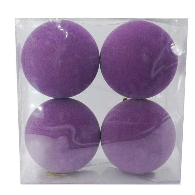 Palle Natalizie in Velluto D.12 cm - Vari Colori