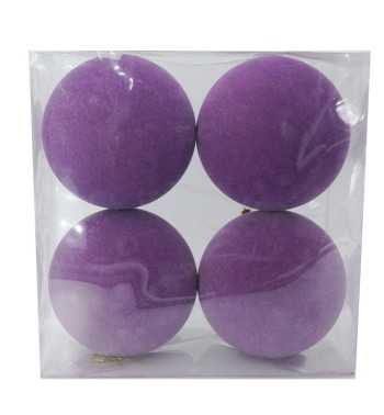 Palle Natalizie in Velluto D.12 cm - Vari Colori