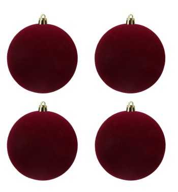 Palle Natalizie in Velluto D.12 cm - Vari Colori