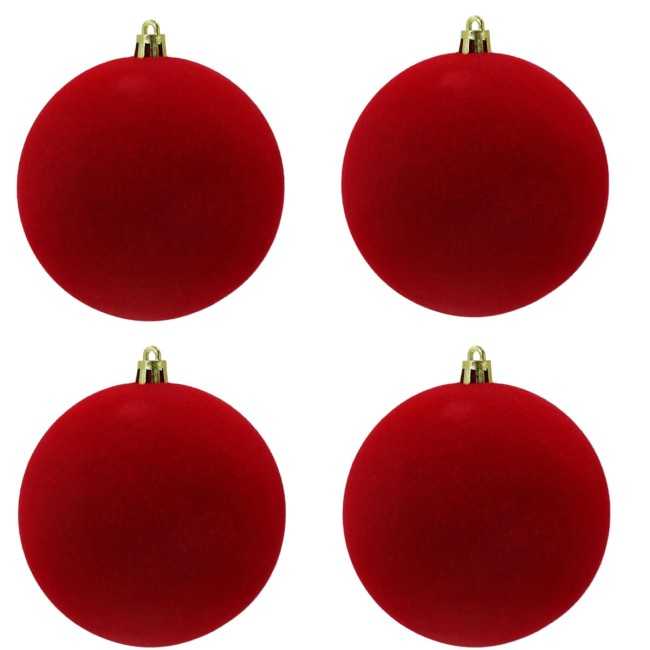 Palle Natalizie in Velluto D.12 cm - Vari Colori