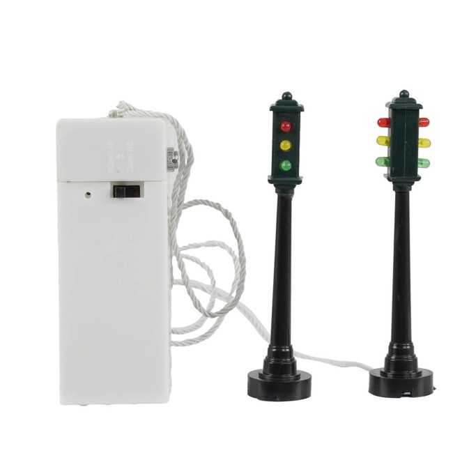 Semafori in Miniatura per Villaggi Natalizi, Set da 2 - Stilè Collection