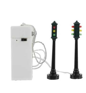 Semafori in Miniatura per Villaggi Natalizi, Set da 2 - Stilè Collection