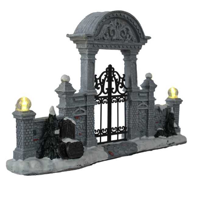 Cancello Luminoso per Villaggi Natalizi in Miniatura - Collezione Stilè