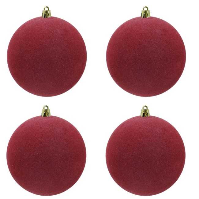 Palle Natalizie in Velluto D.12 cm - Vari Colori