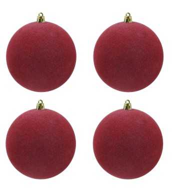 Palle Natalizie in Velluto D.12 cm - Vari Colori