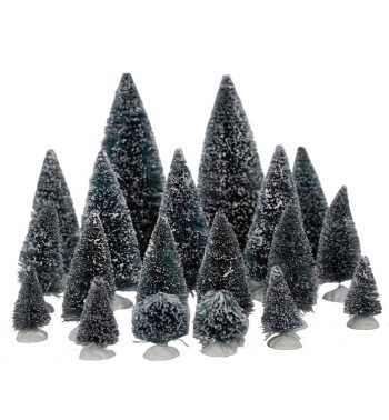 Alberelli Natalizi per Villaggi in Miniatura, Set da 19  – Stilè Collection