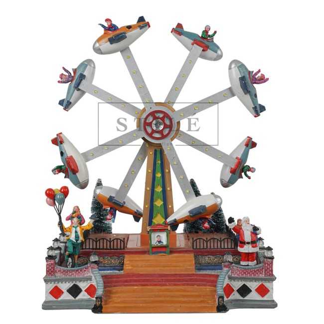 Giostra Natalizia Ruota Aerei con Movimento, Luci e Musica - Stilè Collection