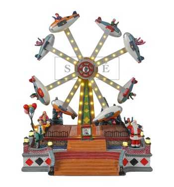 Giostra Natalizia Ruota Aerei con Movimento, Luci e Musica - Stilè Collection