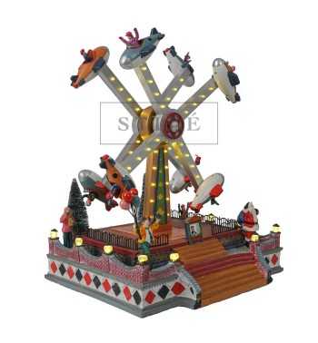 Giostra Natalizia Ruota Aerei con Movimento, Luci e Musica - Stilè Collection