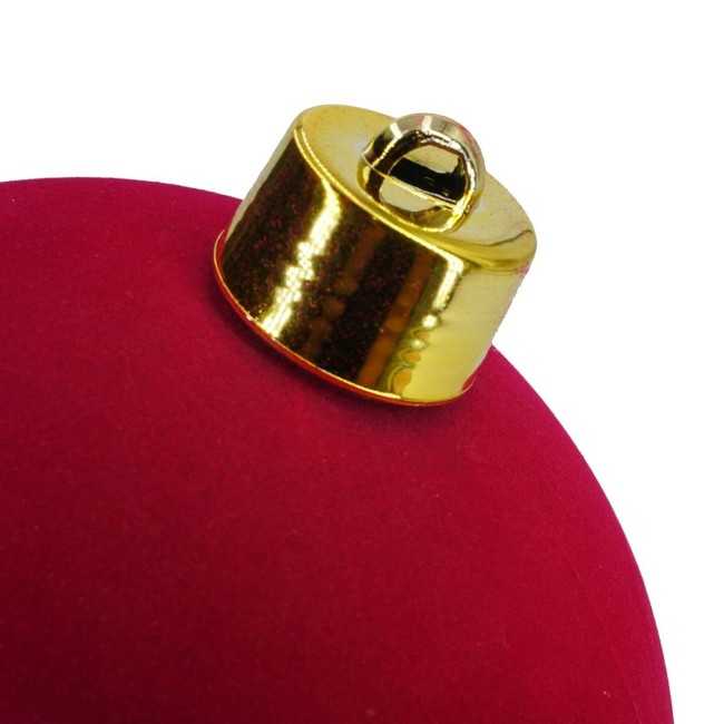 Palla di Natale in Plastica e Velluto D.25 cm Conf. 1 Pz