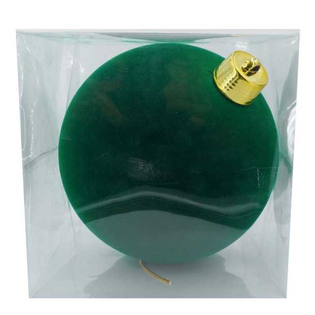 Palla di Natale in Plastica e Velluto D.25 cm Conf. 1 Pz