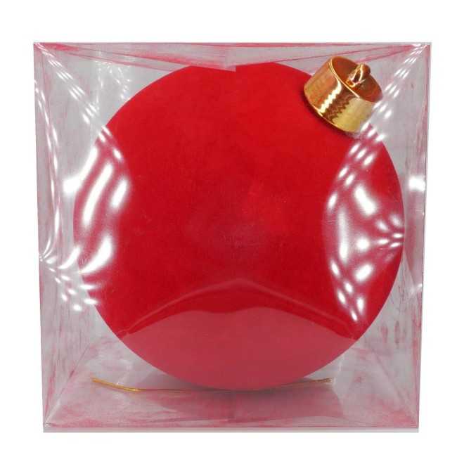 Palla di Natale in Plastica e Velluto D.25 cm Conf. 1 Pz