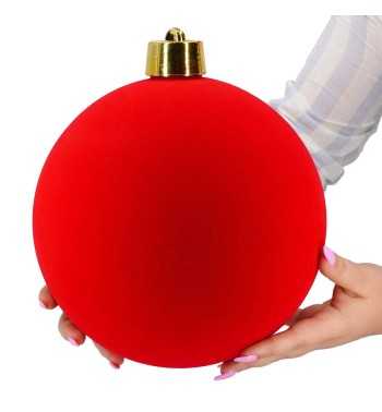 Palla di Natale in Plastica e Velluto D.25 cm Conf. 1 Pz