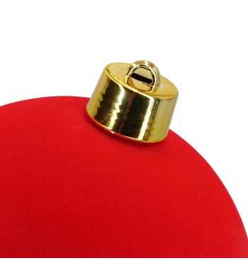 Palla di Natale in Plastica e Velluto D.25 cm Conf. 1 Pz