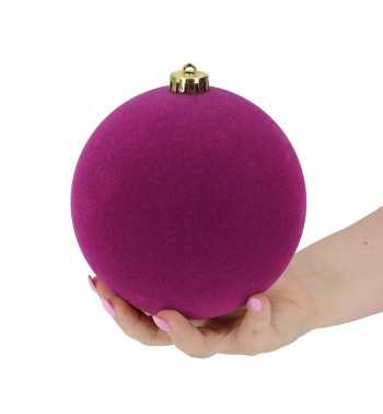Palle di Natale in Plastica e Velluto D.15 cm Conf. da 3 Pezzi