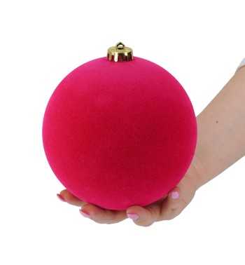 Palle di Natale in Plastica e Velluto D.15 cm Conf. da 3 Pezzi