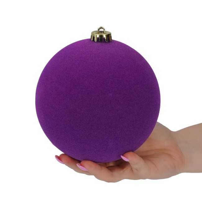 Palle di Natale in Plastica e Velluto D.15 cm Conf. da 3 Pezzi