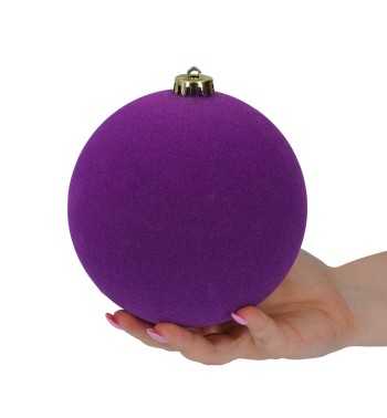 Palle di Natale in Plastica e Velluto D.15 cm Conf. da 3 Pezzi