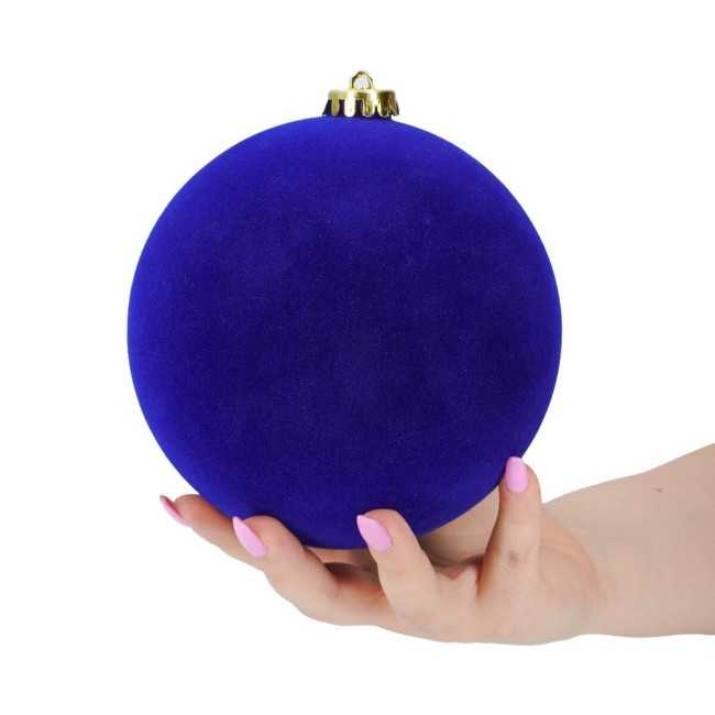 Palle di Natale in Plastica e Velluto D.15 cm Conf. da 3 Pezzi