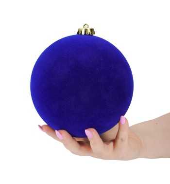 Palle di Natale in Plastica e Velluto D.15 cm Conf. da 3 Pezzi