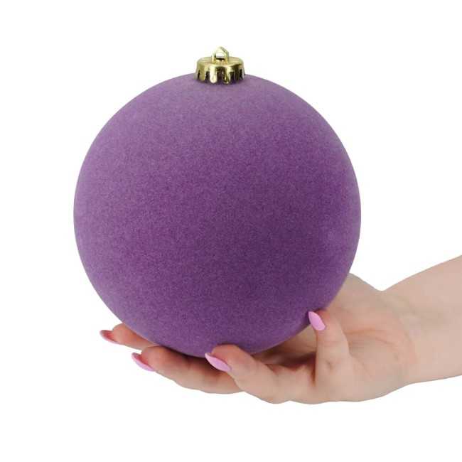 Palle di Natale in Plastica e Velluto D.15 cm Conf. da 3 Pezzi