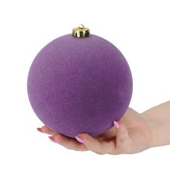 Palle di Natale in Plastica e Velluto D.15 cm Conf. da 3 Pezzi