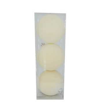 Palle di Natale in Plastica e Velluto D.15 cm Conf. da 3 Pezzi