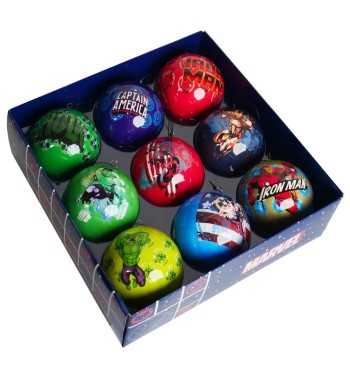 Set 9 Palline Natalizie degli Avengers D.7,5 cm - Marvel