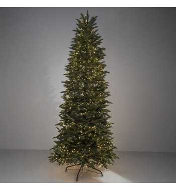 Albero di Natale Verde Slim con Luci Led Integrate H.180/240 cm - Aspen Lux
