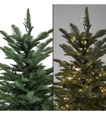 Albero di Natale Verde Slim con Luci Led Integrate H.180/240 cm - Aspen Lux