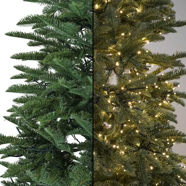 Albero di Natale Verde Slim con Luci Led Integrate H.180/240 cm - Aspen Lux