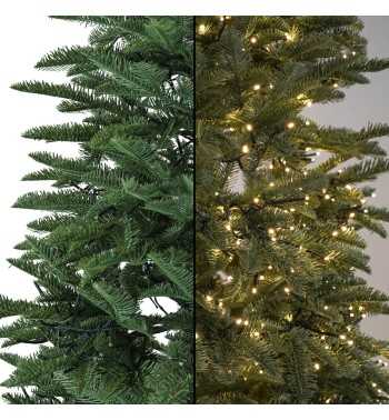 Albero di Natale Verde Slim con Luci Led Integrate H.180/240 cm - Aspen Lux