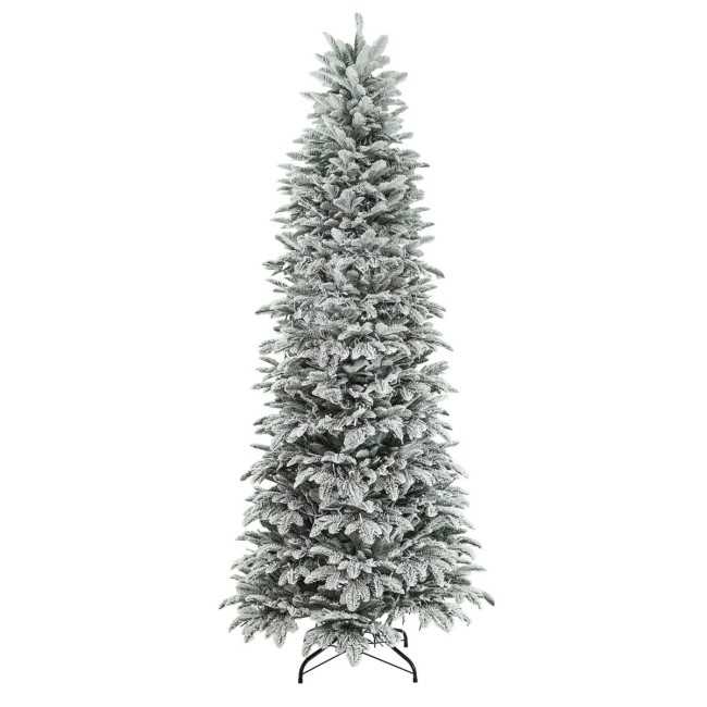 Albero di Natale Slim Innevato con Luci Led Integrate H.180/240 cm - Aspen Lux Snow