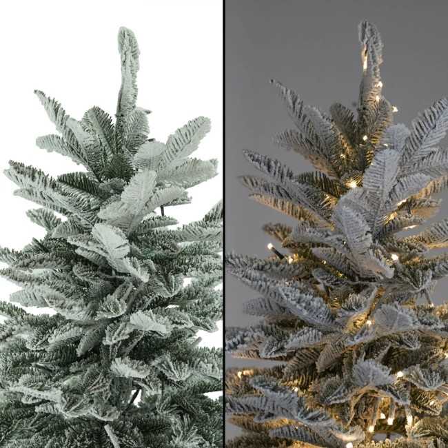Albero di Natale Slim Innevato con Luci Led Integrate H.180/240 cm - Aspen Lux Snow