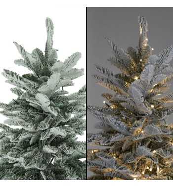Albero di Natale Slim Innevato con Luci Led Integrate H.180/240 cm - Aspen Lux Snow